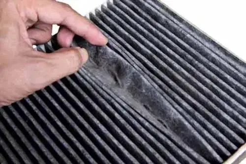 Clogged Air Filter Of Car AC