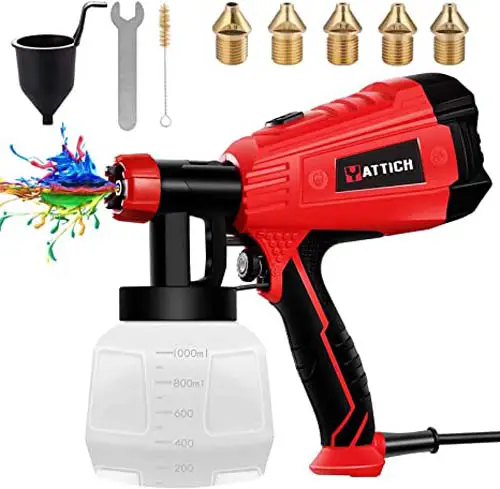YATTICH-Paint-Sprayer-High-Power-HVLP-Spray-Gun-with-5-Copper-Nozzles-3-Patterns-Easy-to-Clean-for-Furniture-Fence-Car-Bicycle-Chair-etc.-YT-191
